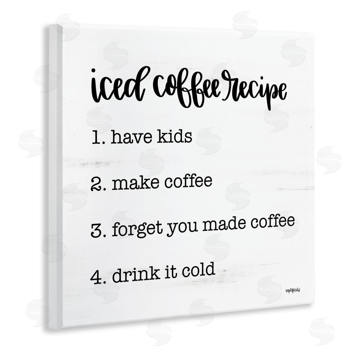 Funny Iced Coffee Recipe Wood Plaque Wall Art, Home Decor by Imperfect Dust