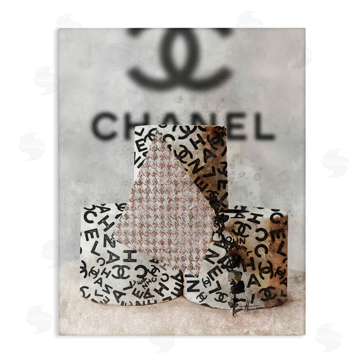 Fashion Toilet Paper Design Canvas Wall Art, Home Decor by Ziwei Li