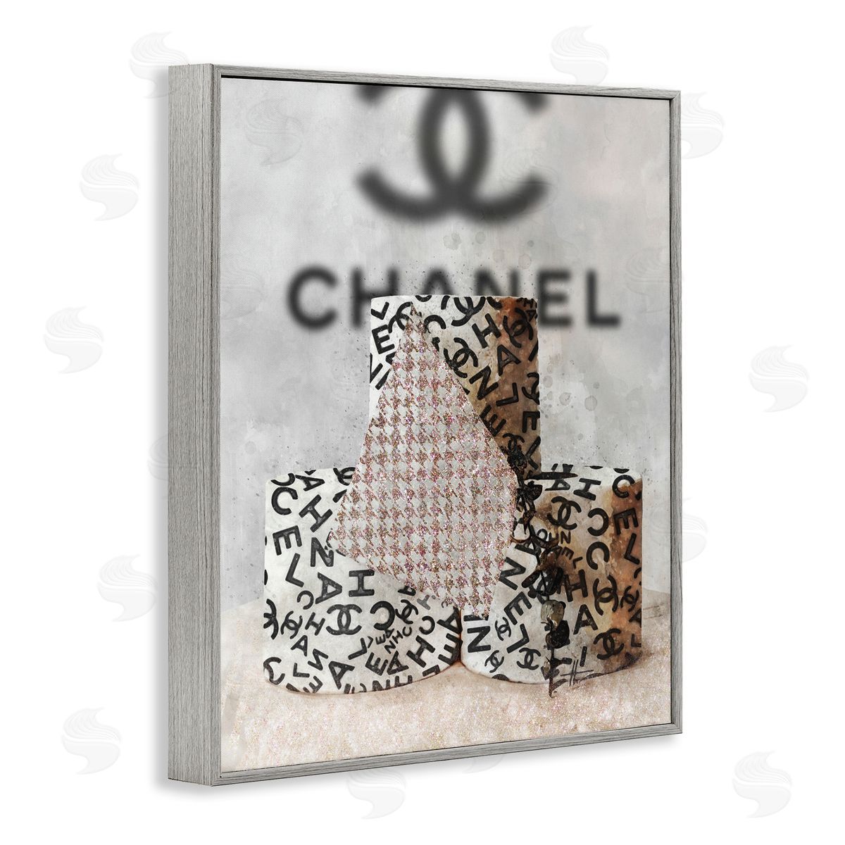 Fashion Toilet Paper Design Grey Frame Print Wall Art, Home Decor by Ziwei Li