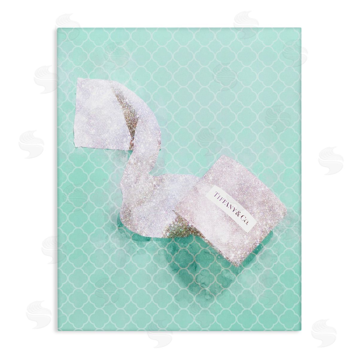 Fashion Toilet Paper over Turquoise Canvas Wall Art, Home Decor by Ziwei Li