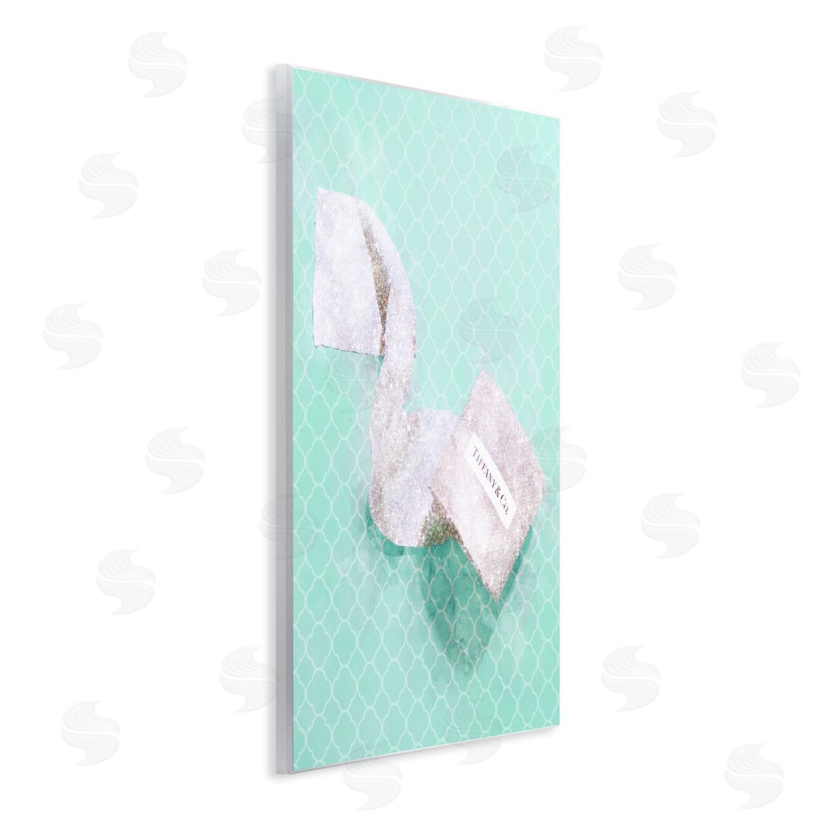 Fashion Toilet Paper over Turquoise Wood Plaque Wall Art, Home Decor by Ziwei Li