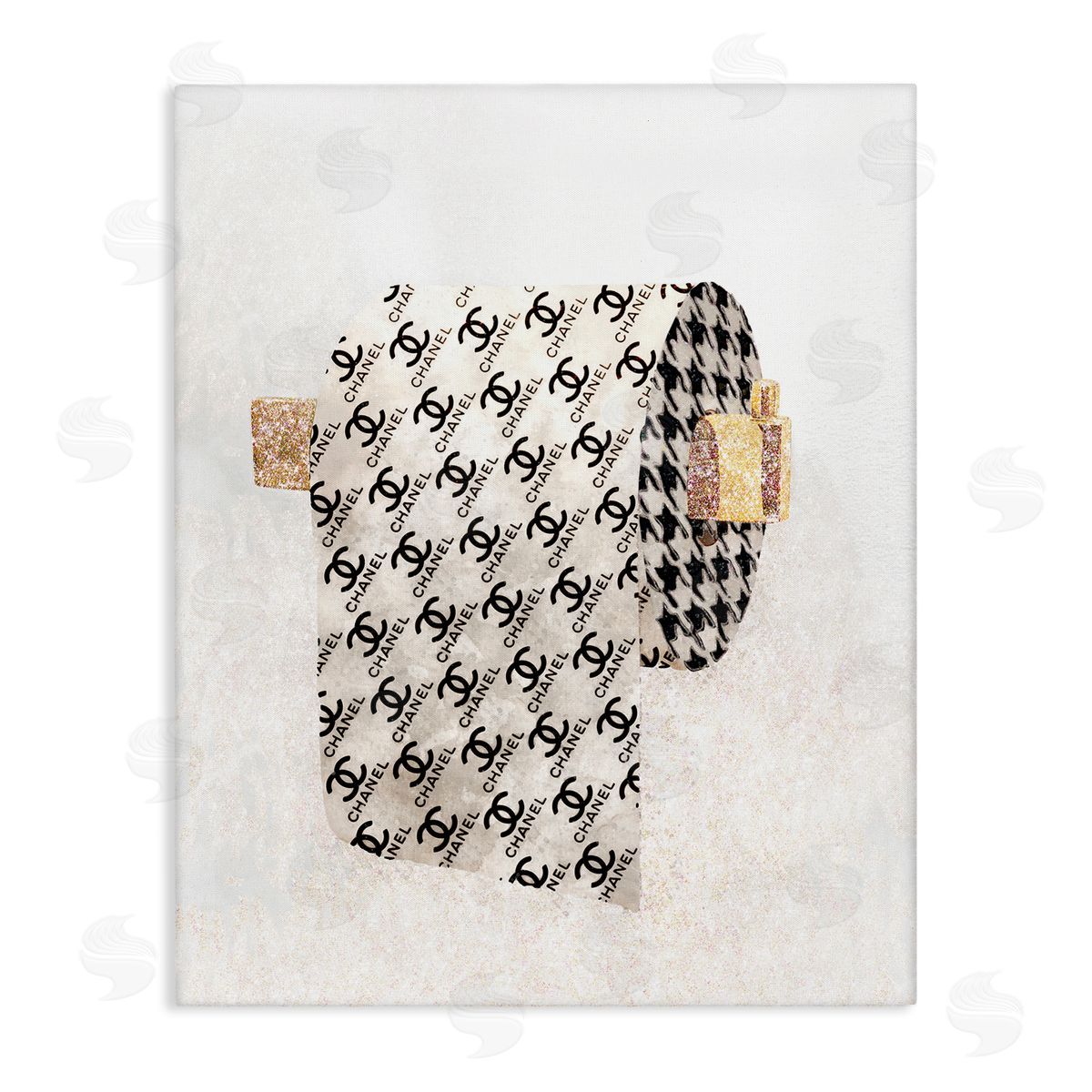 Glam Pattern Toilet Paper Canvas Wall Art, Home Decor by Ziwei Li