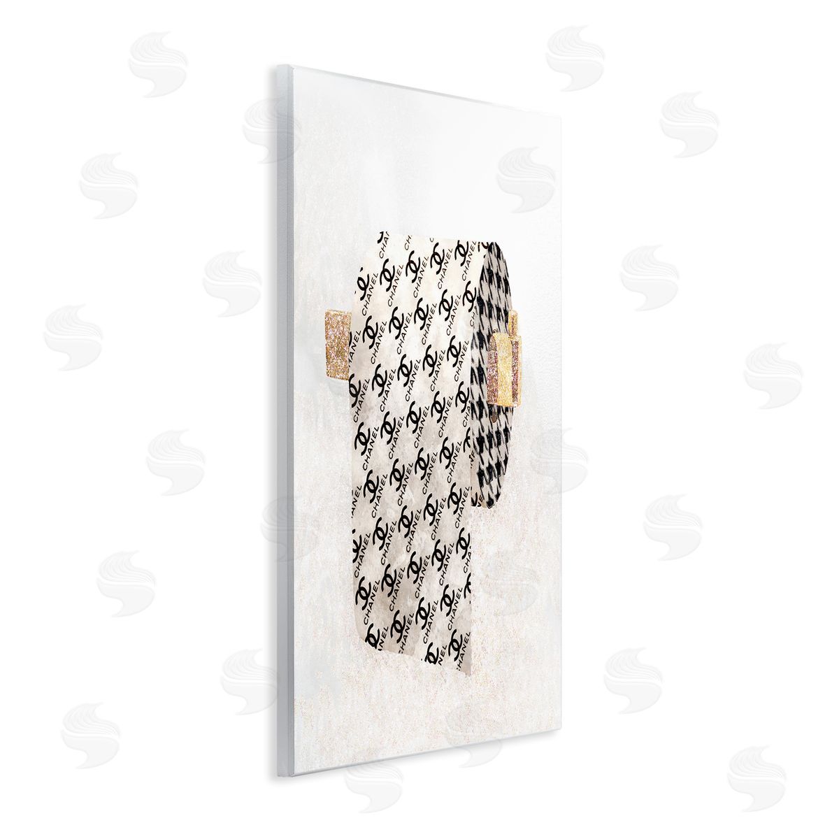 Glam Pattern Toilet Paper Wood Plaque Wall Art, Home Decor by Ziwei Li