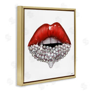 Ziwei Li | Red Glam Lips with Gemstones