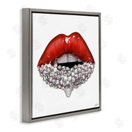 Ziwei Li | Red Glam Lips with Gemstones