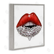 Ziwei Li | Red Glam Lips with Gemstones