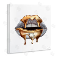 Ziwei Li | Fashion Grey Lip with Gold Drip