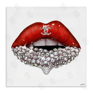 Ziwei Li | Fashion Red Lip Gemstones
