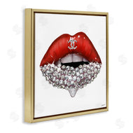 Ziwei Li | Fashion Red Lip Gemstones