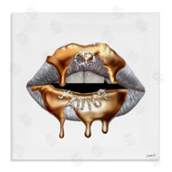 Ziwei Li | Grey Lip Gold Drip Fashion