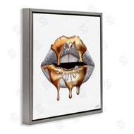 Ziwei Li | Grey Lip Gold Drip Fashion