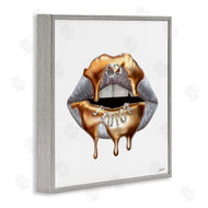 Ziwei Li | Grey Lip Gold Drip Fashion