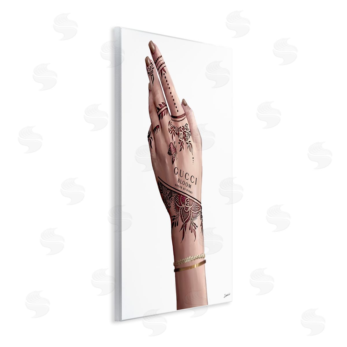 Fashion Henna Tattoo Hand Wood Plaque Wall Art, Home Decor by Ziwei Li