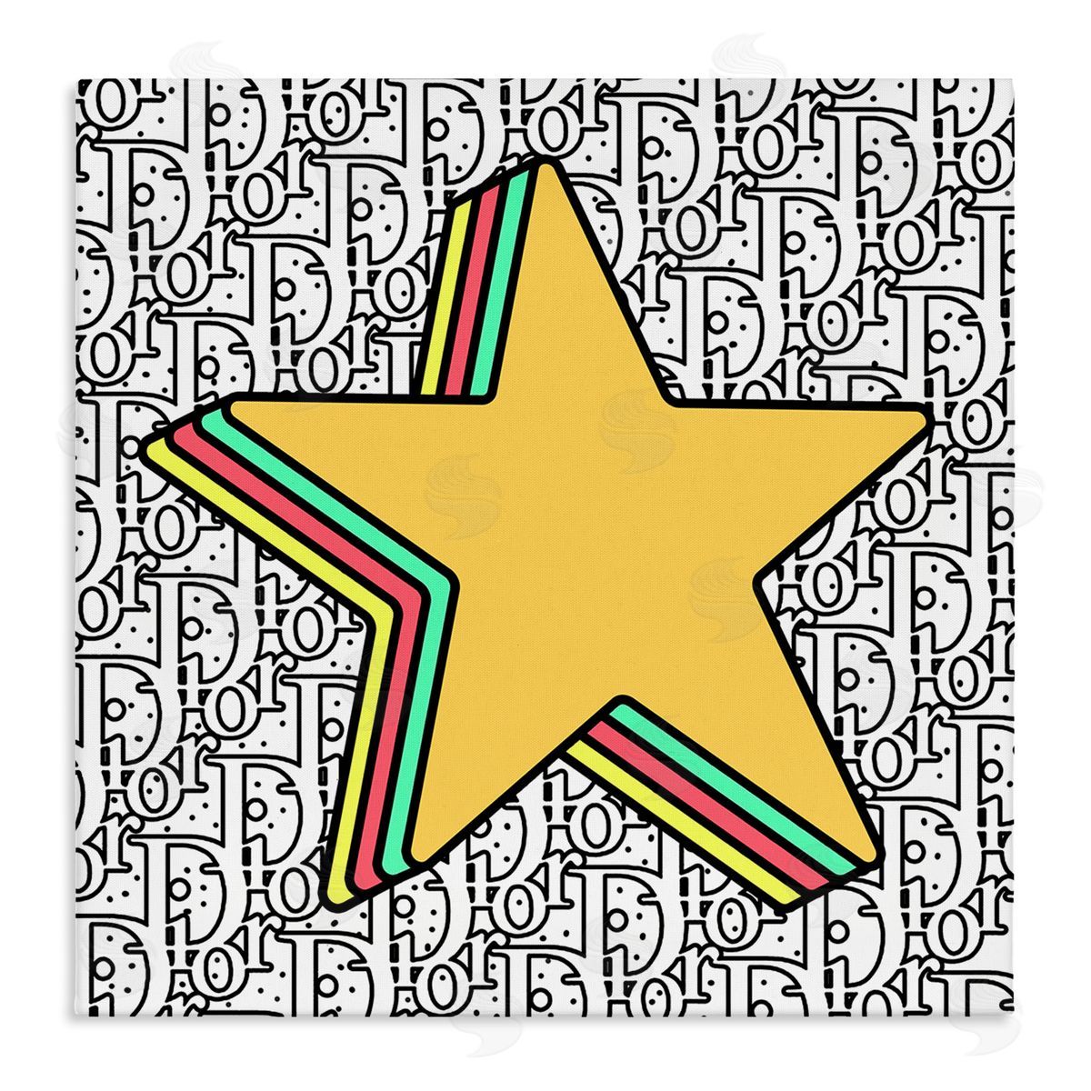 Star over Fashion Pattern Canvas Wall Art, Home Decor by Ziwei Li