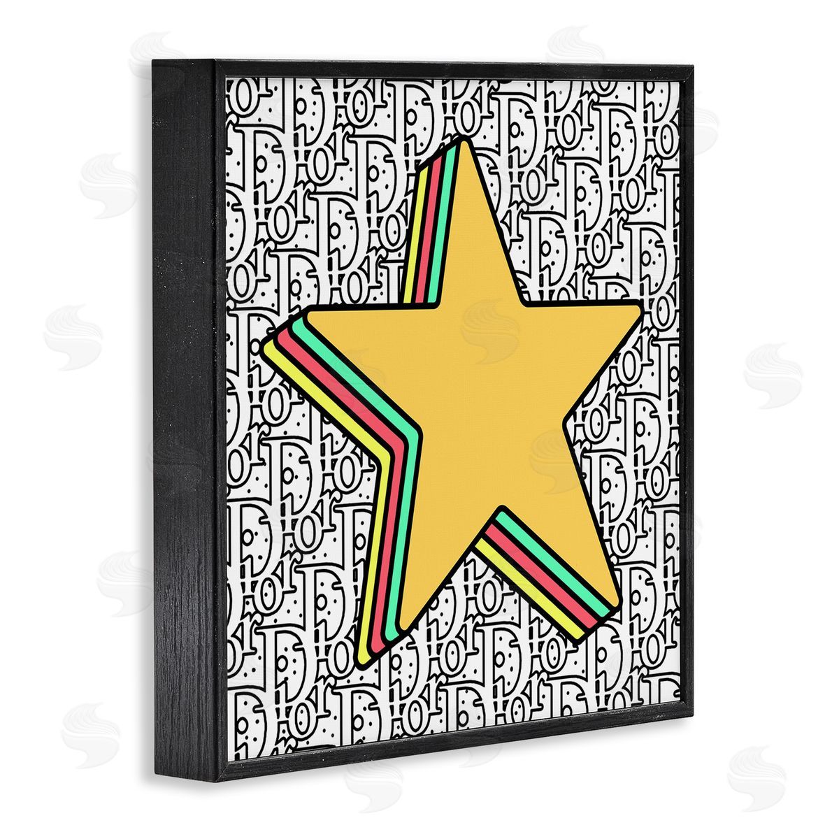 Star over Fashion Pattern Black Frame Print Wall Art, Home Decor by Ziwei Li