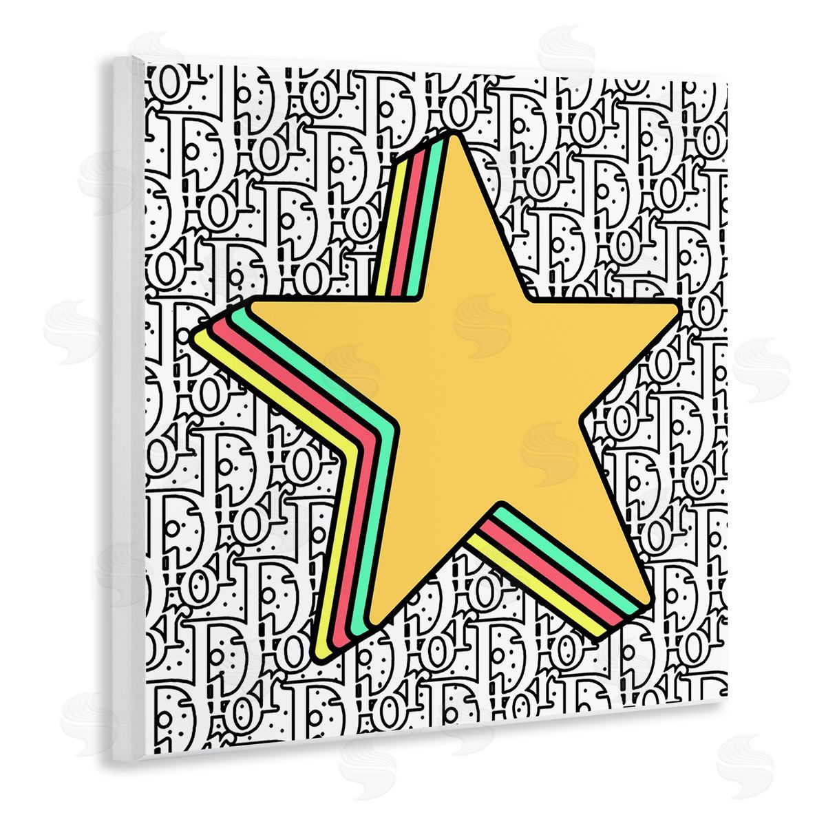 Star over Fashion Pattern Wood Plaque Wall Art, Home Decor by Ziwei Li