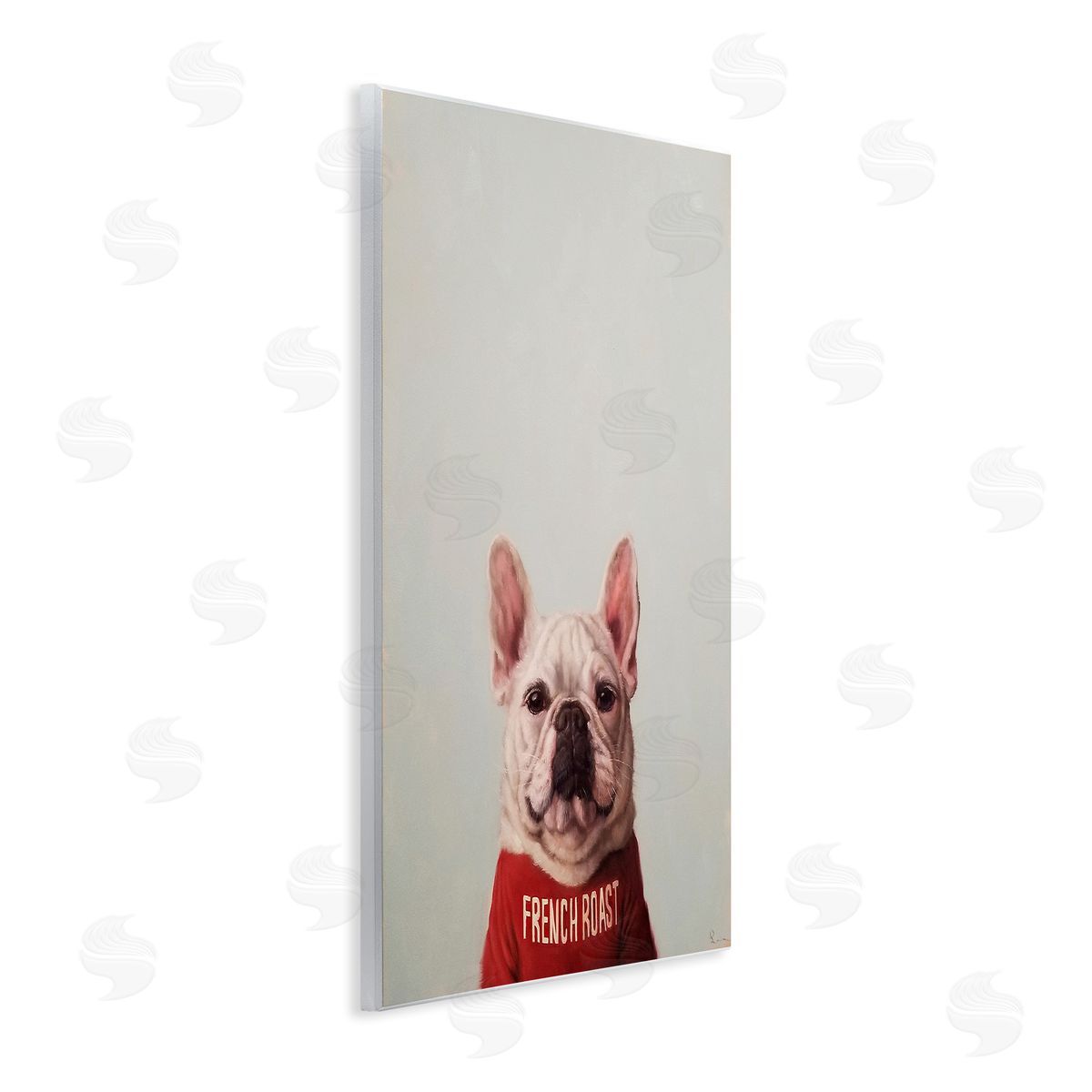 French Roast Coffee Dog Wood Plaque Wall Art, Home Decor by Lucia Heffernan