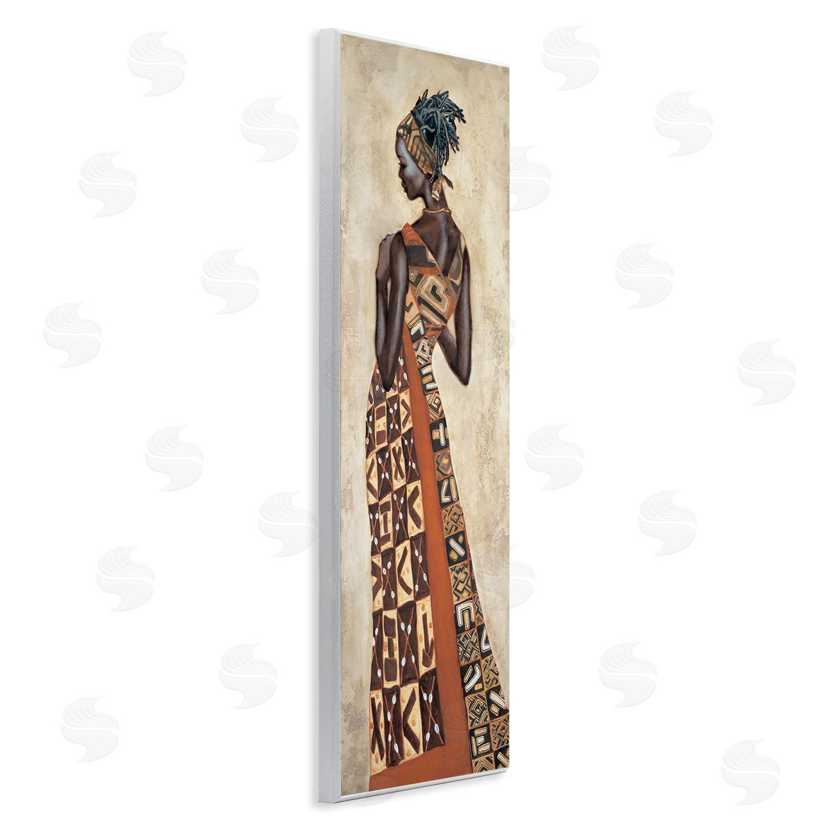 Strong African Woman in Dress Wood Plaque Wall Art, Home Decor by Jacques Leconte