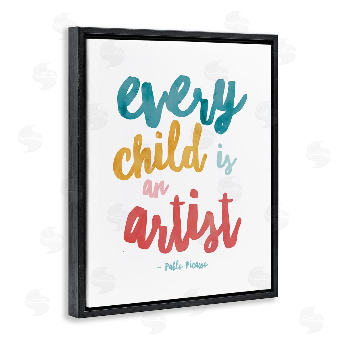 Every Child Is an Artist Black Floating Frame Canvas Wall Art, Home Decor by Jennifer McCully
