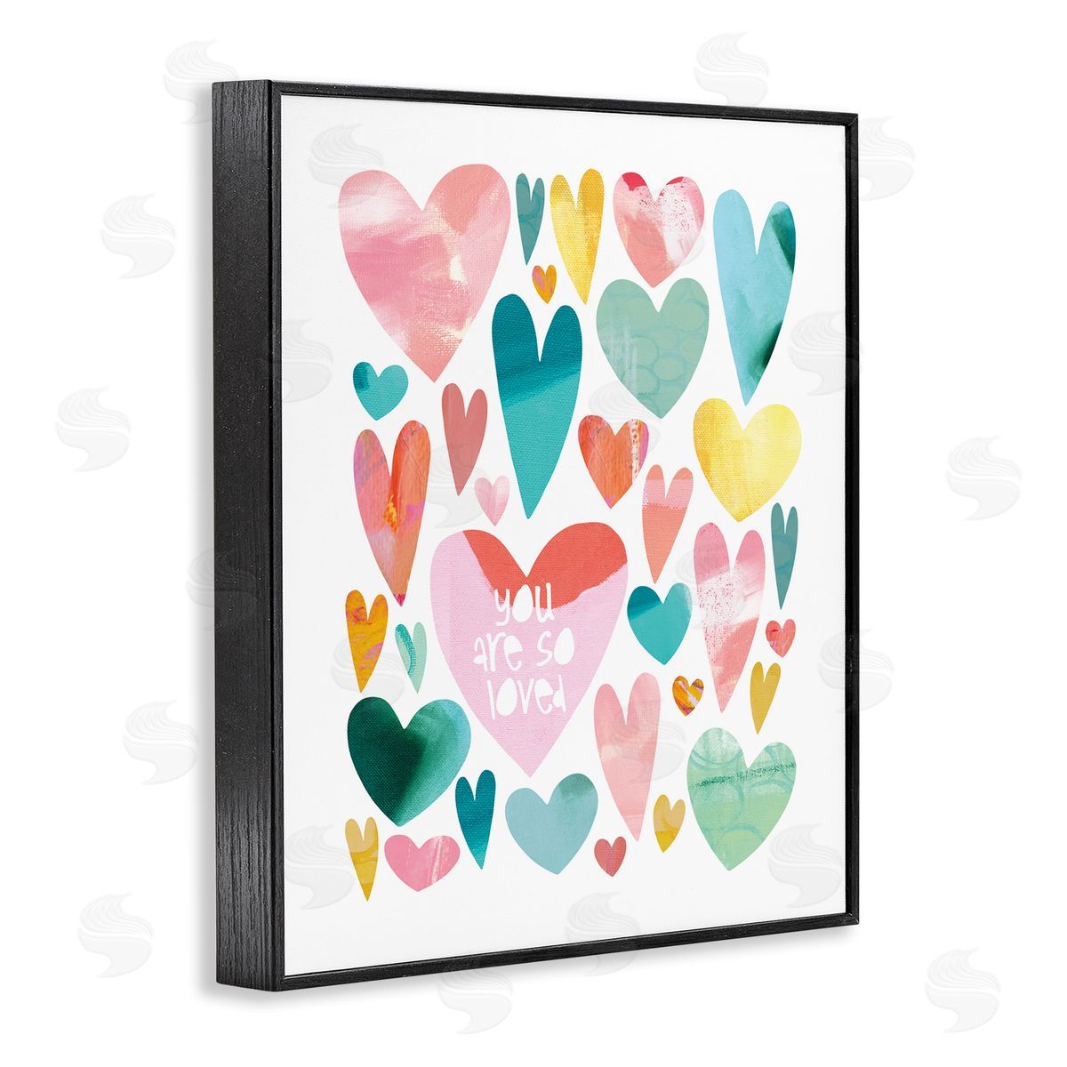 You are So Loved Hearts Black Frame Print Wall Art, Home Decor by Jennifer McCully