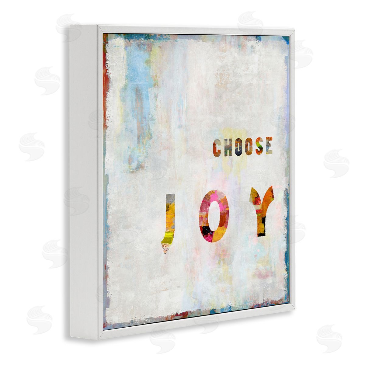 Colorful Choose Joy Phrase White Frame Print Wall Art, Home Decor by Jamie MacDowell
