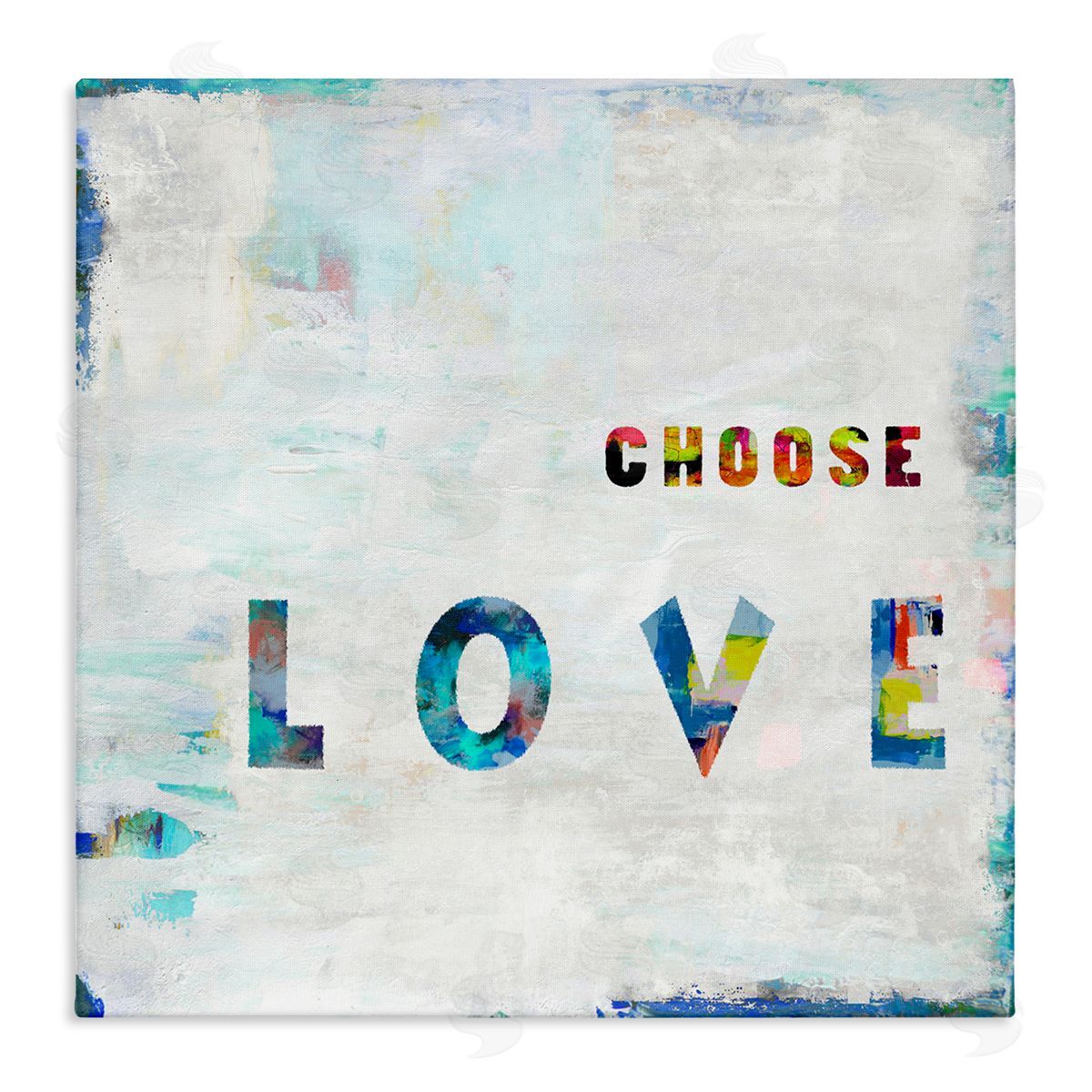 Colorful Choose Love Phrase Canvas Wall Art, Home Decor by Jamie MacDowell