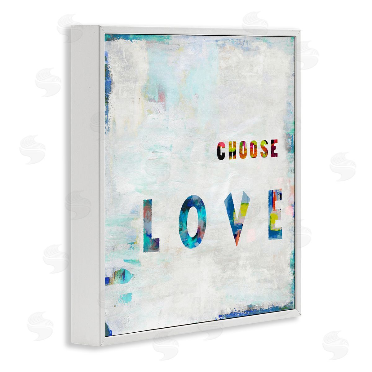 Colorful Choose Love Phrase White Frame Print Wall Art, Home Decor by Jamie MacDowell