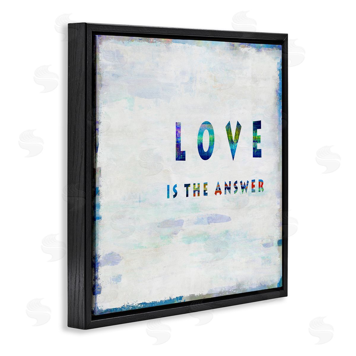 Colorful Love is the Answer Black Floating Frame Canvas Wall Art, Home Decor by Jamie MacDowell
