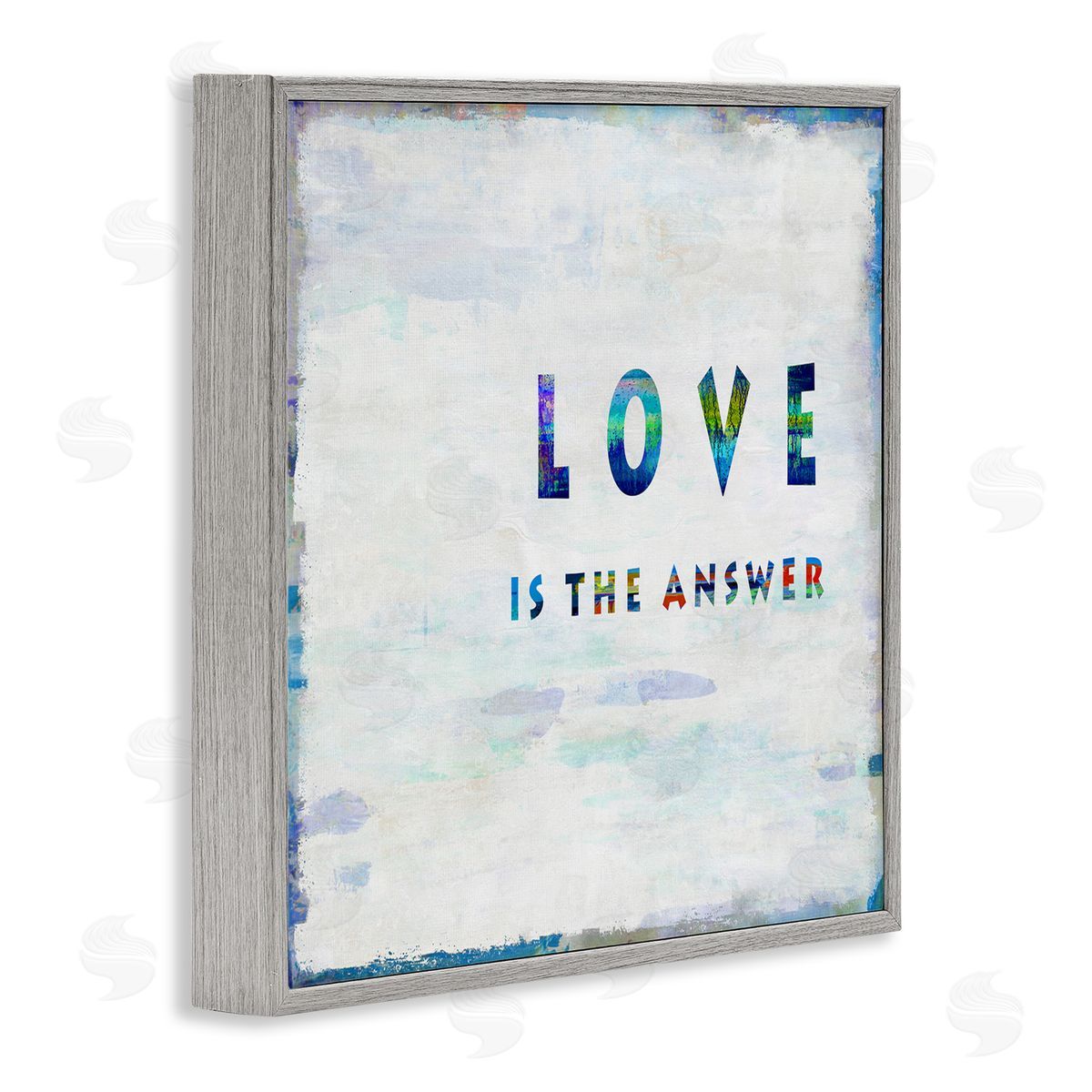 Colorful Love is the Answer Grey Frame Print Wall Art, Home Decor by Jamie MacDowell