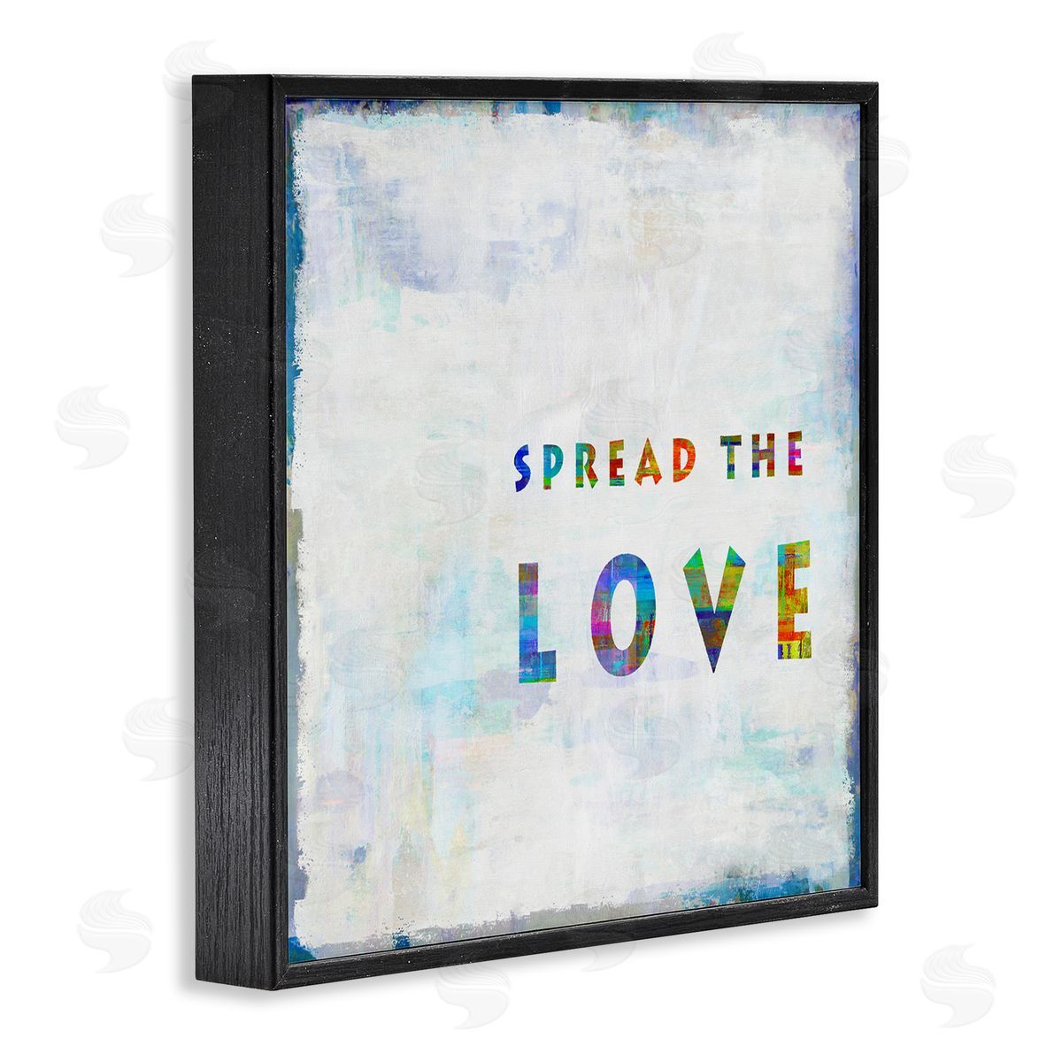 Colorful Spread the Love Black Frame Print Wall Art, Home Decor by Jamie MacDowell