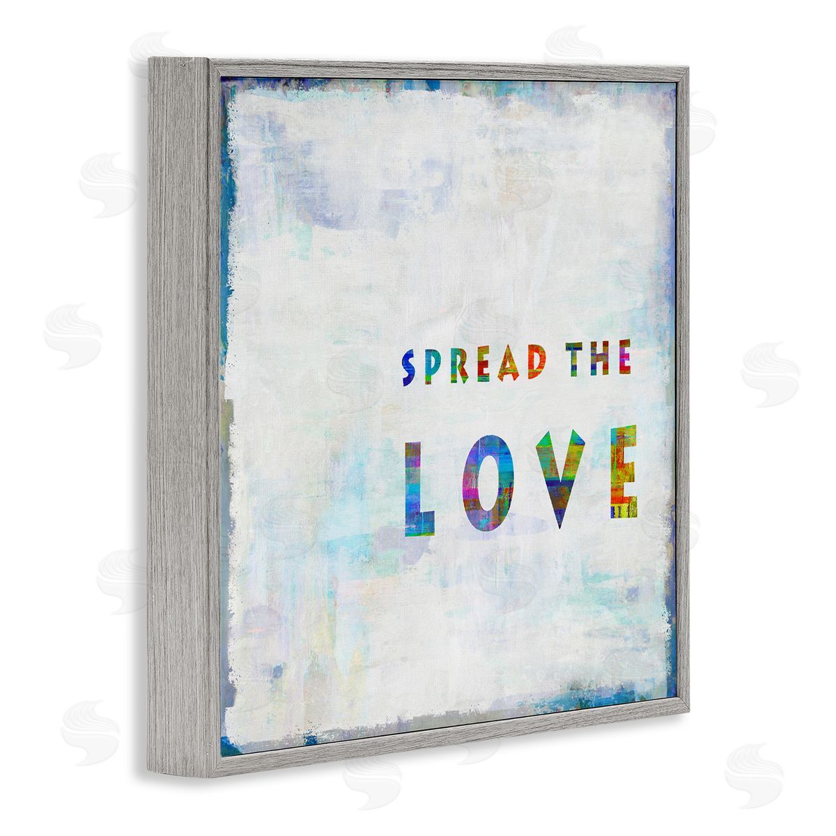 Colorful Spread the Love Grey Frame Print Wall Art, Home Decor by Jamie MacDowell