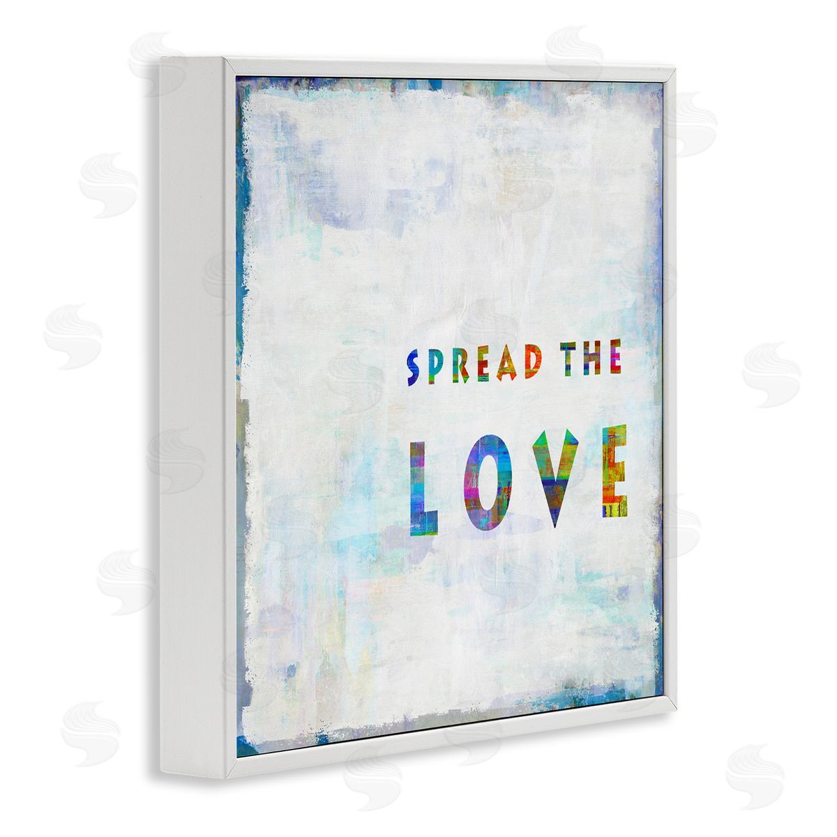 Colorful Spread the Love White Frame Print Wall Art, Home Decor by Jamie MacDowell