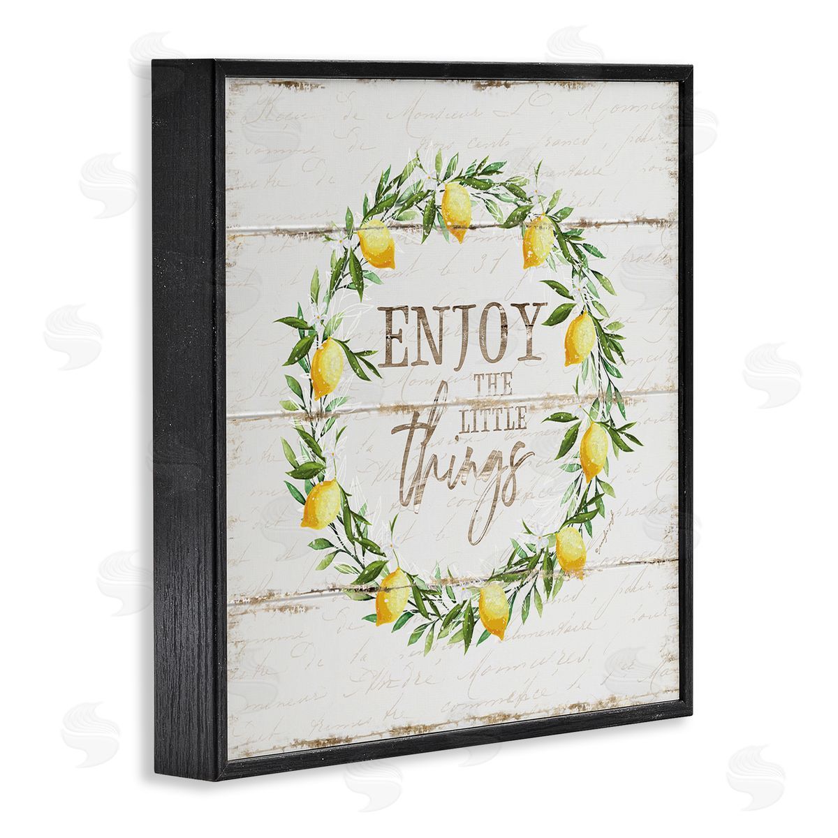 Enjoy the Little Things Lemons Black Frame Print Wall Art, Home Decor by Jennifer Pugh