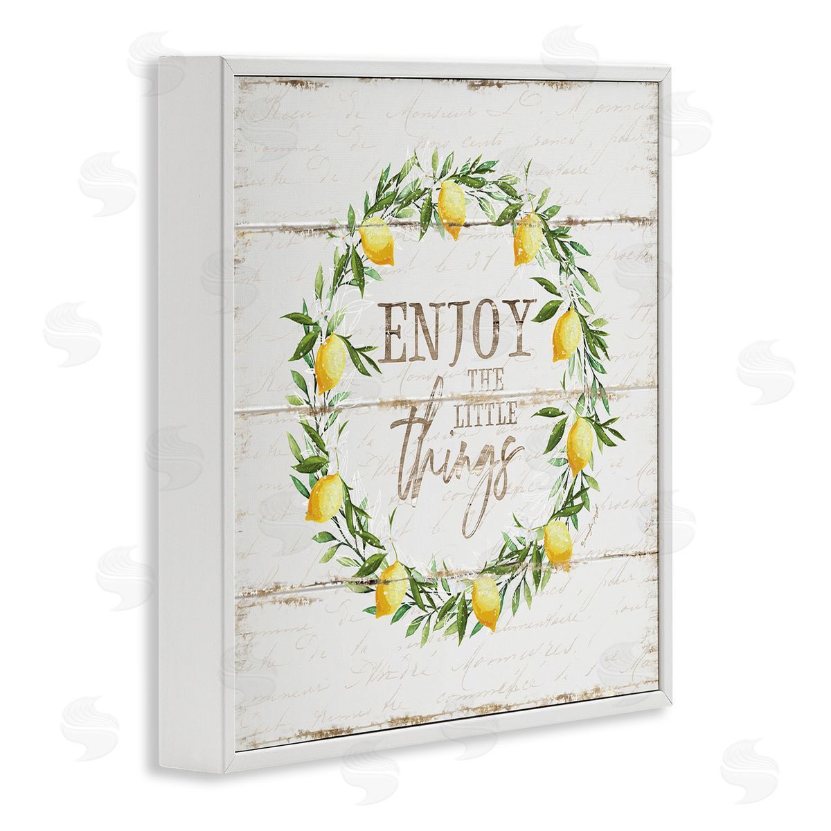 Enjoy the Little Things Lemons White Frame Print Wall Art, Home Decor by Jennifer Pugh