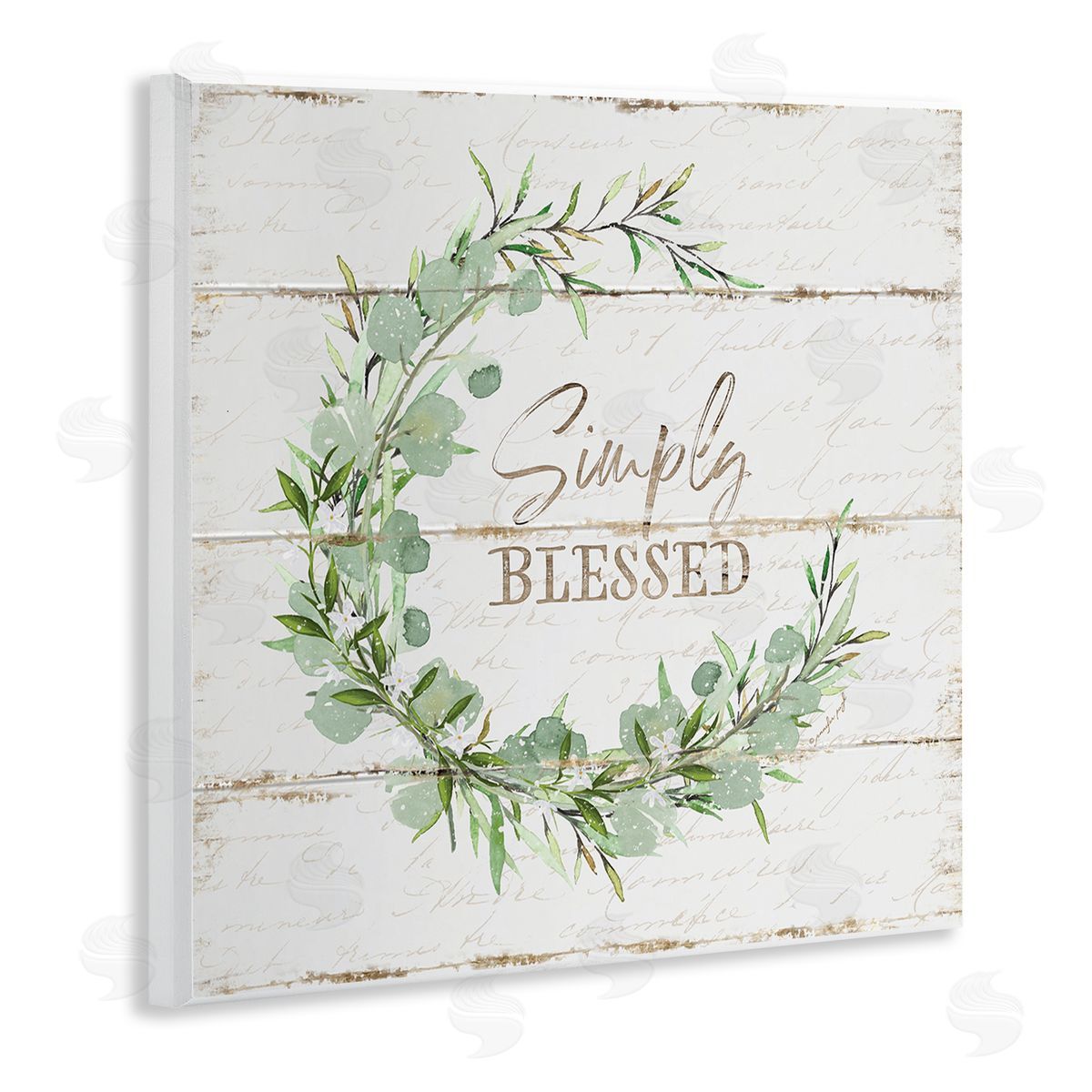 Simply Blessed Wreath Accent Wood Plaque Wall Art, Home Decor by Jennifer Pugh