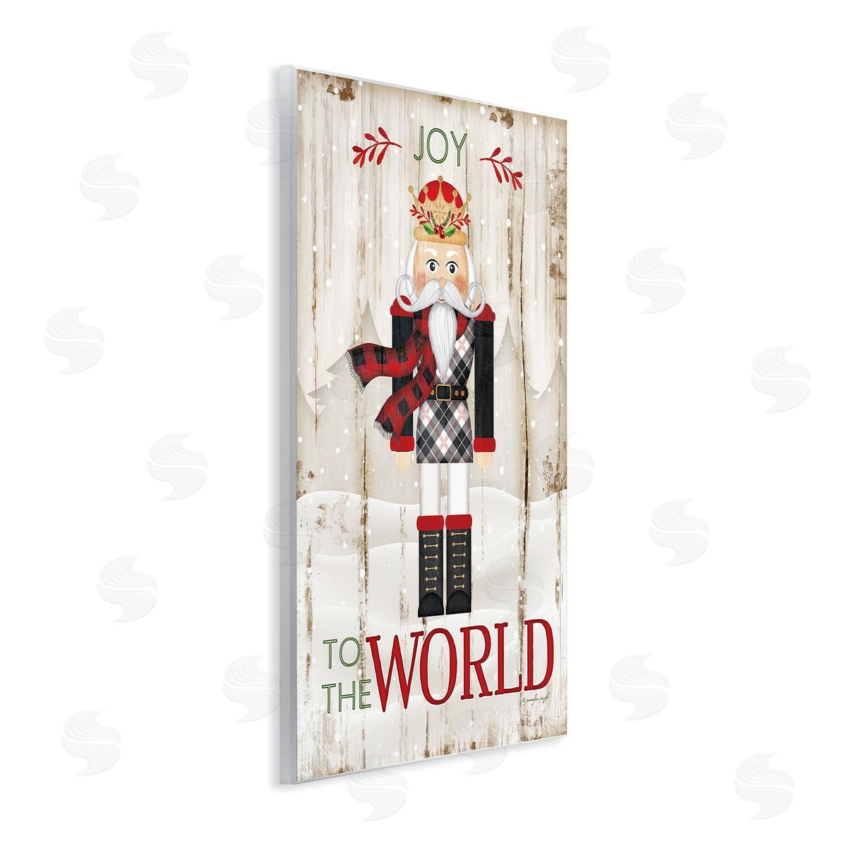 Joy to the World Nutcracker Wood Plaque Wall Art, Home Decor by Jennifer Pugh