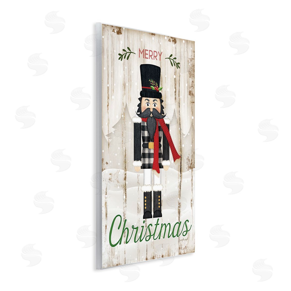 Merry Christmas Winter Nutcracker Wood Plaque Wall Art, Home Decor by Jennifer Pugh