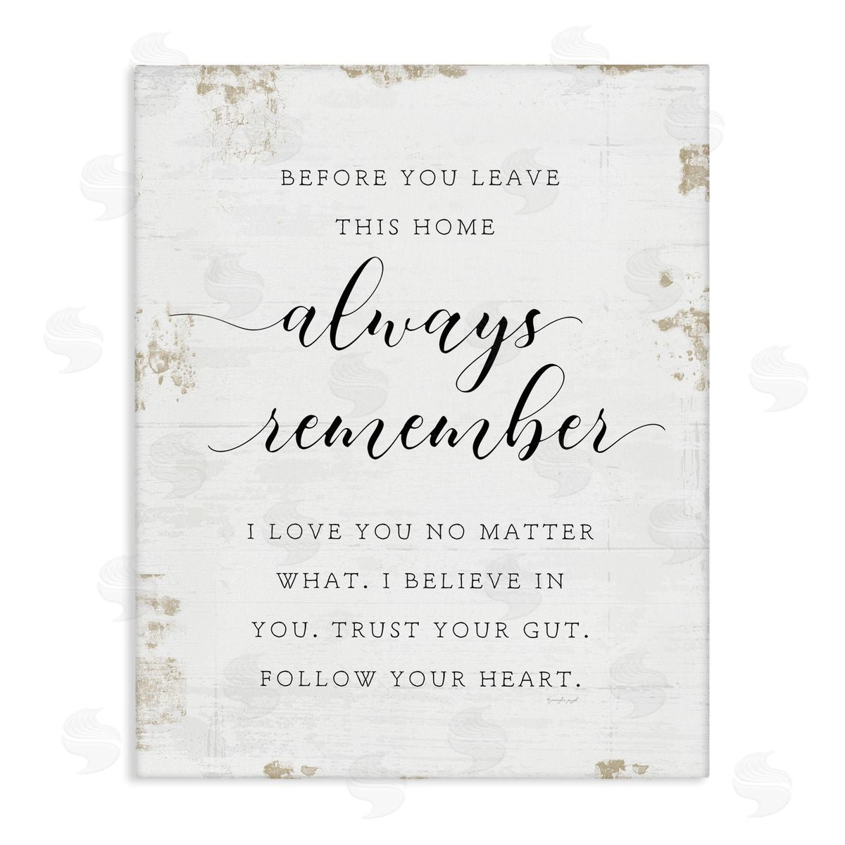 Always Remember Follow Heart Canvas Wall Art, Home Decor by Jennifer Pugh