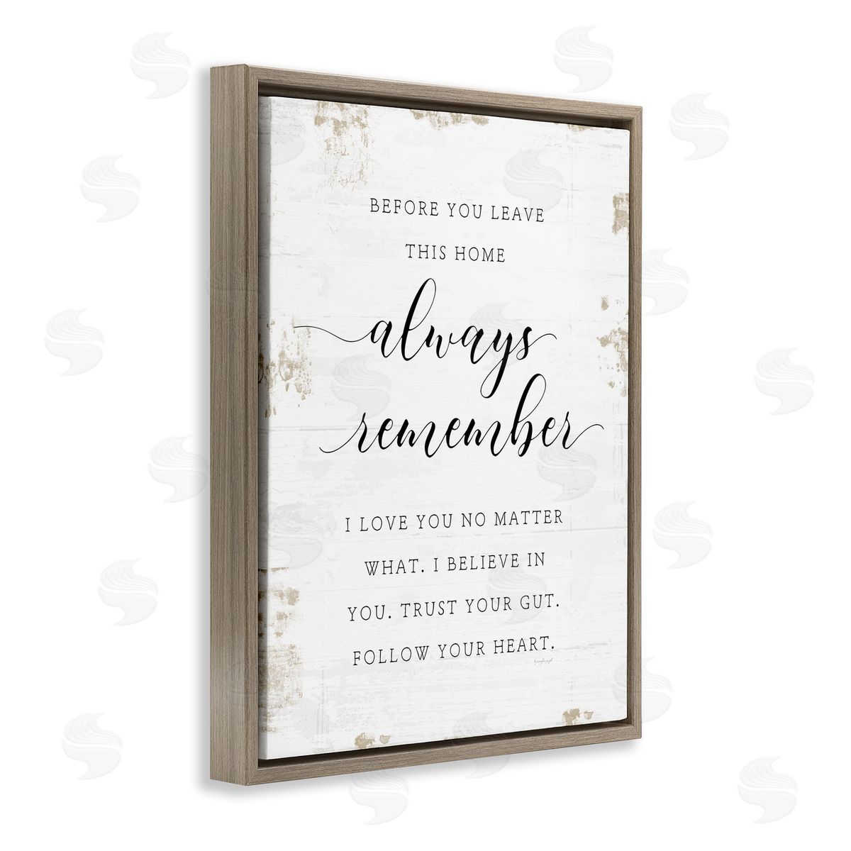 Always Remember Follow Heart Brown Floating Frame Canvas Wall Art, Home Decor by Jennifer Pugh