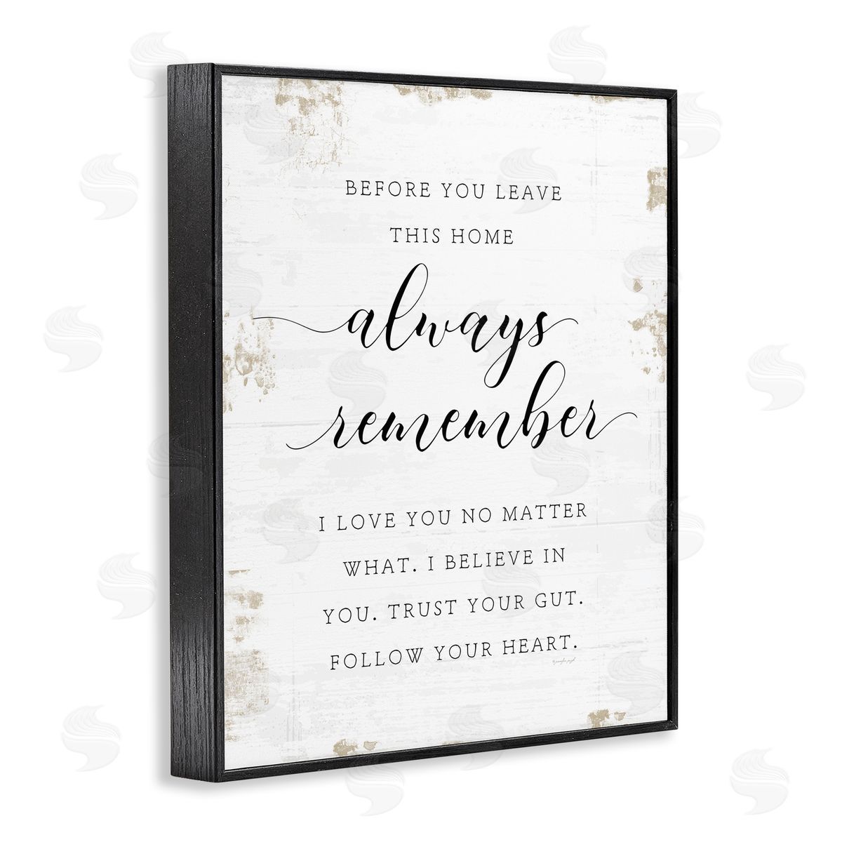 Always Remember Follow Heart Black Frame Print Wall Art, Home Decor by Jennifer Pugh