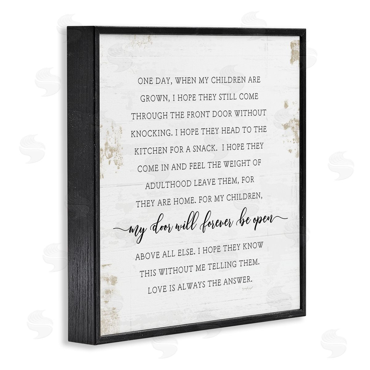 My Door Forever Open Parenting Black Frame Print Wall Art, Home Decor by Jennifer Pugh