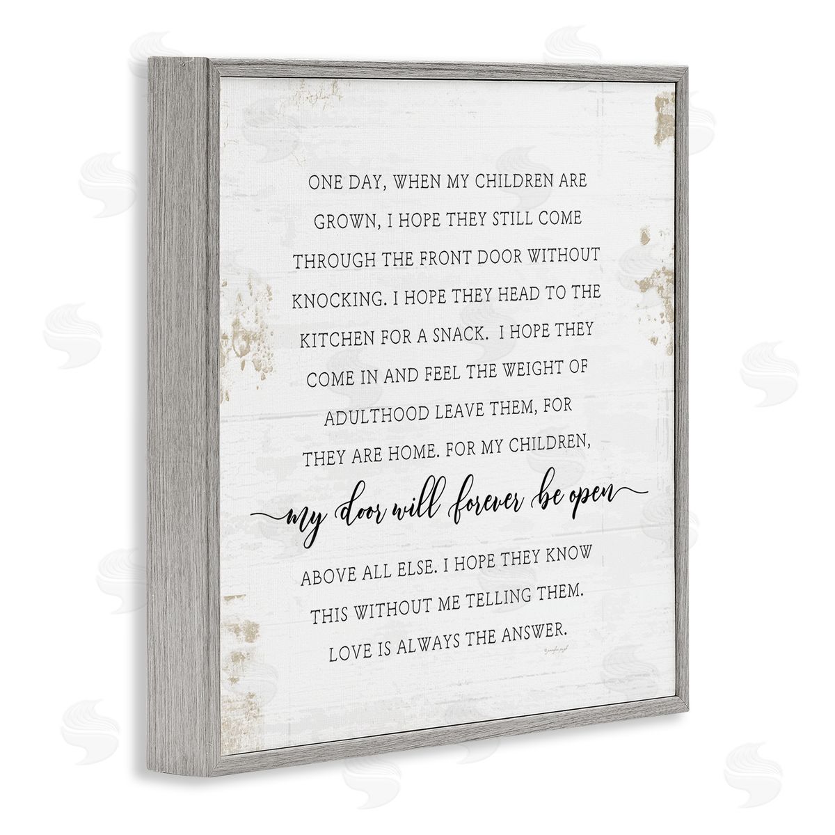 My Door Forever Open Parenting Grey Frame Print Wall Art, Home Decor by Jennifer Pugh