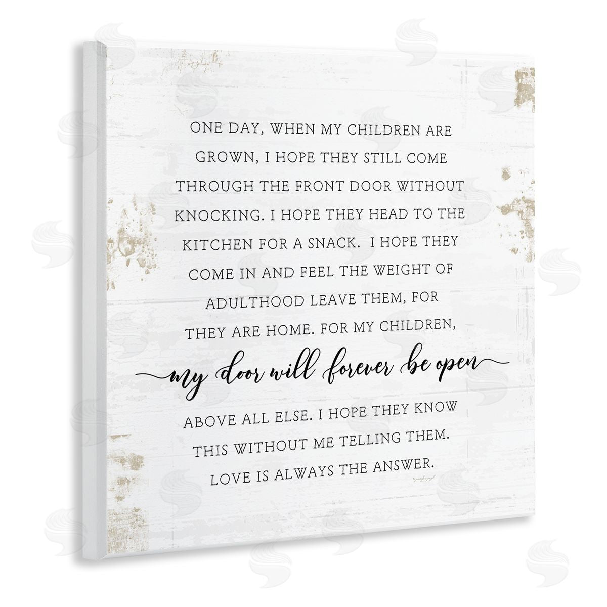 My Door Forever Open Parenting Wood Plaque Wall Art, Home Decor by Jennifer Pugh