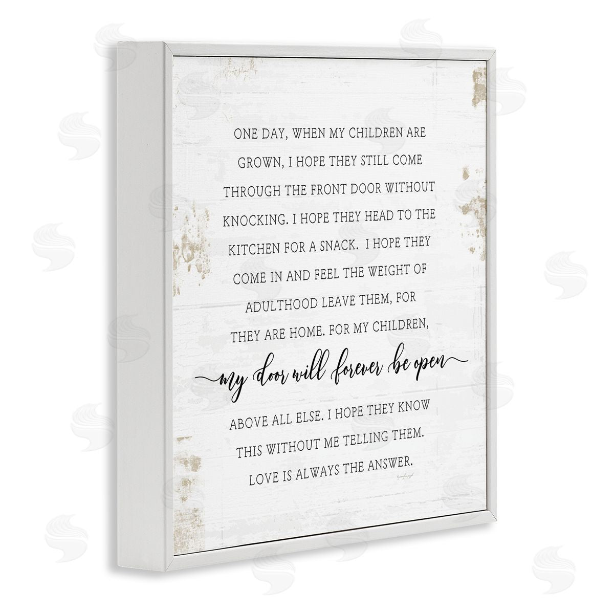 My Door Forever Open Parenting White Frame Print Wall Art, Home Decor by Jennifer Pugh