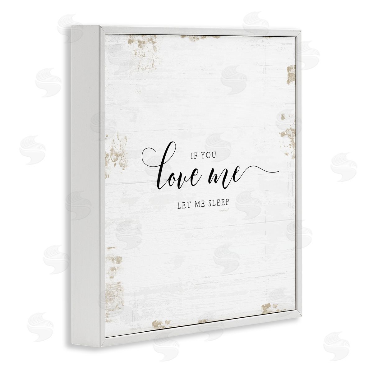 Love Me Let Me Sleep White Frame Print Wall Art, Home Decor by Jennifer Pugh