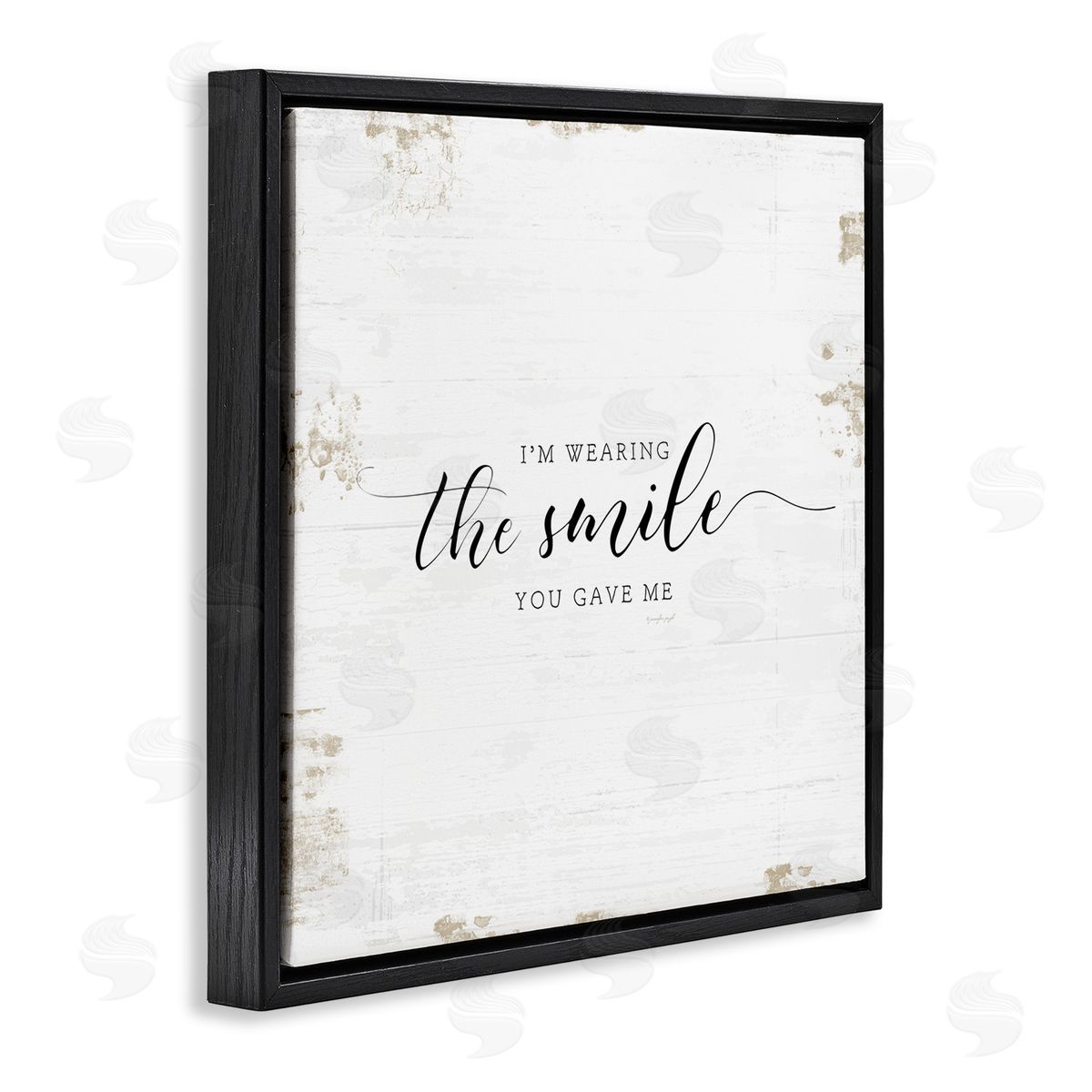 Wearing the Smile You Gave Me Black Floating Frame Canvas Wall Art, Home Decor by Jennifer Pugh