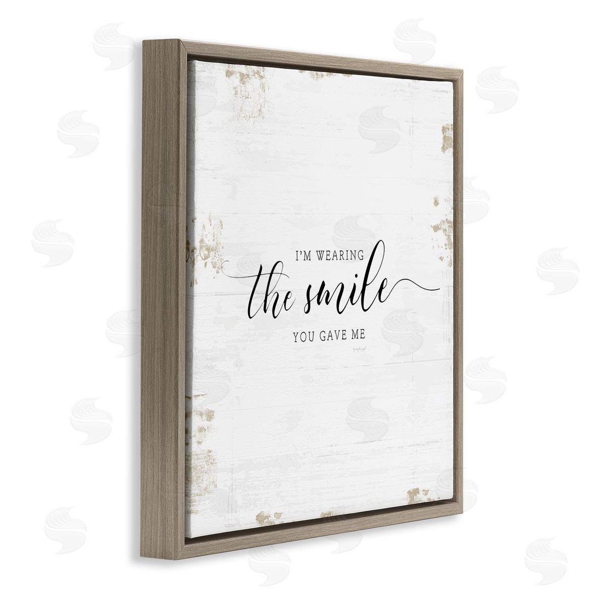 Wearing the Smile You Gave Me Brown Floating Frame Canvas Wall Art, Home Decor by Jennifer Pugh