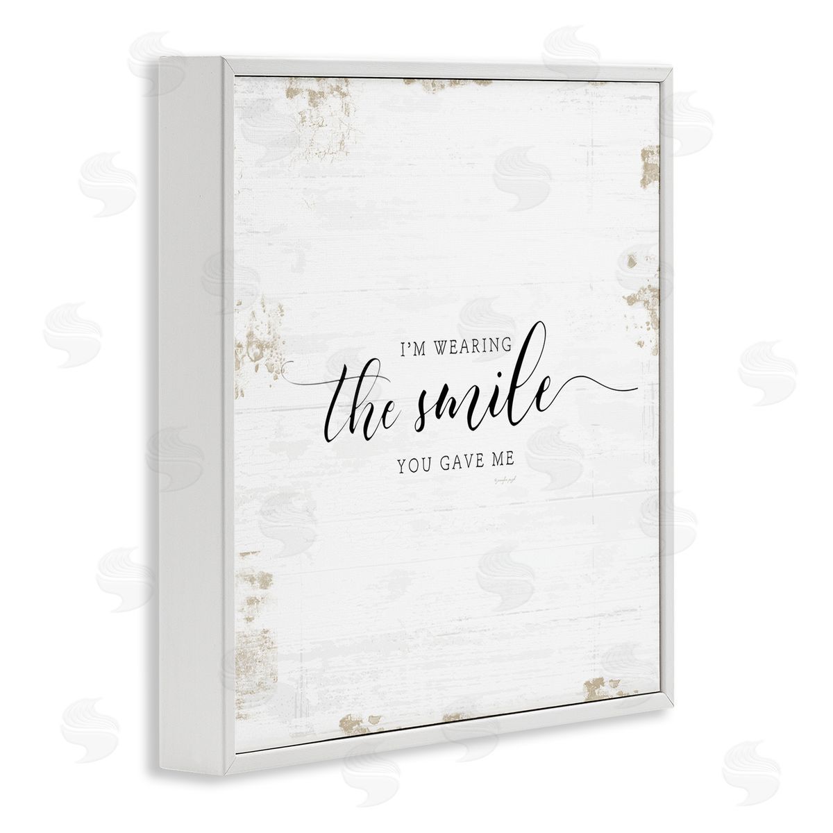 Wearing the Smile You Gave Me White Frame Print Wall Art, Home Decor by Jennifer Pugh