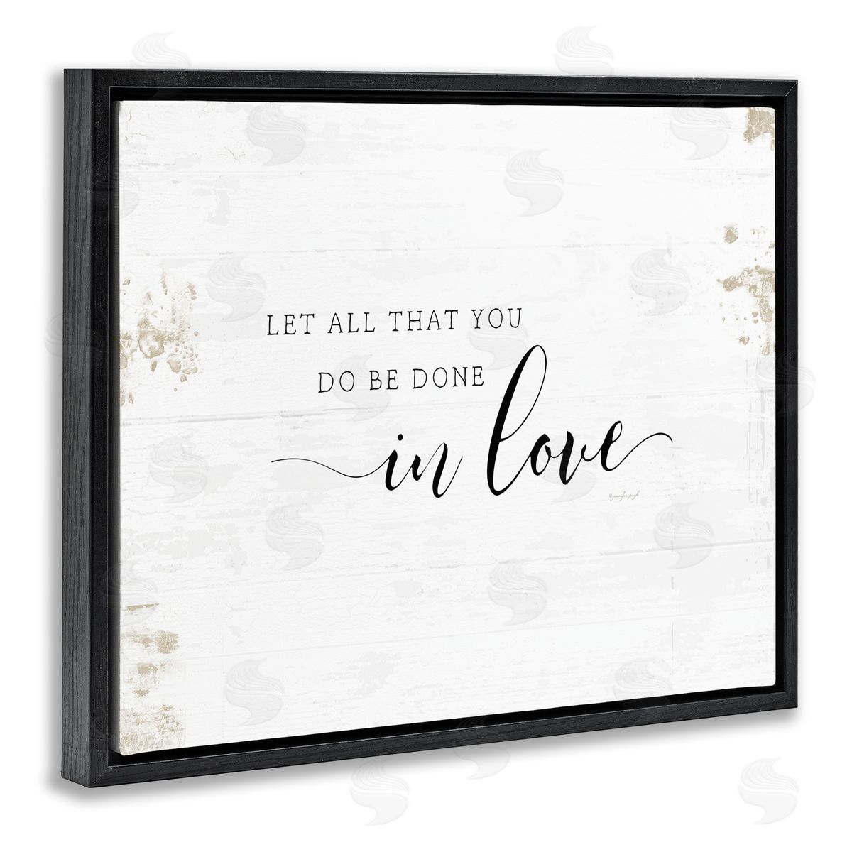 All That You Do in Love Black Floating Frame Canvas Wall Art, Home Decor by Jennifer Pugh