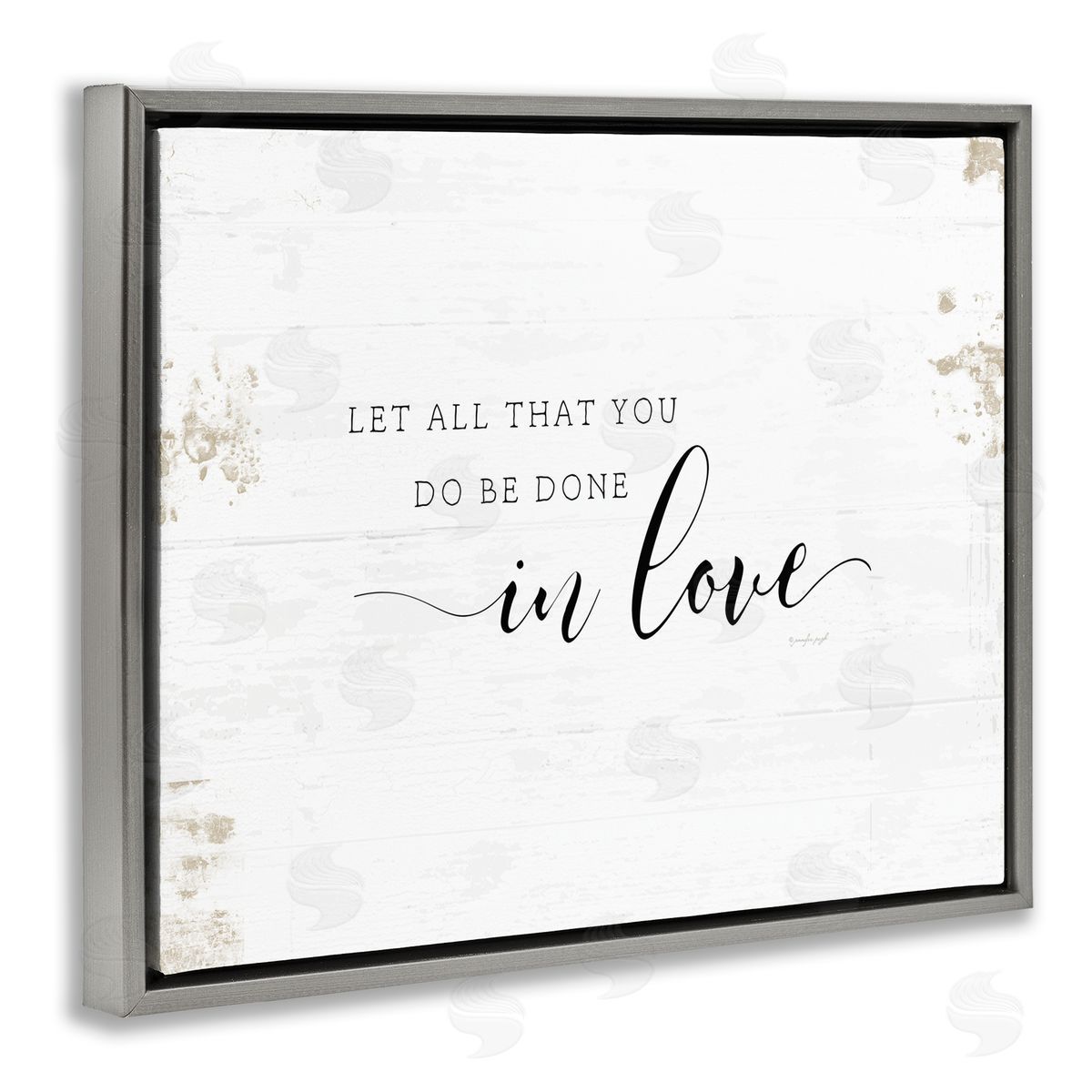 All That You Do in Love Grey Floating Frame Canvas Wall Art, Home Decor by Jennifer Pugh